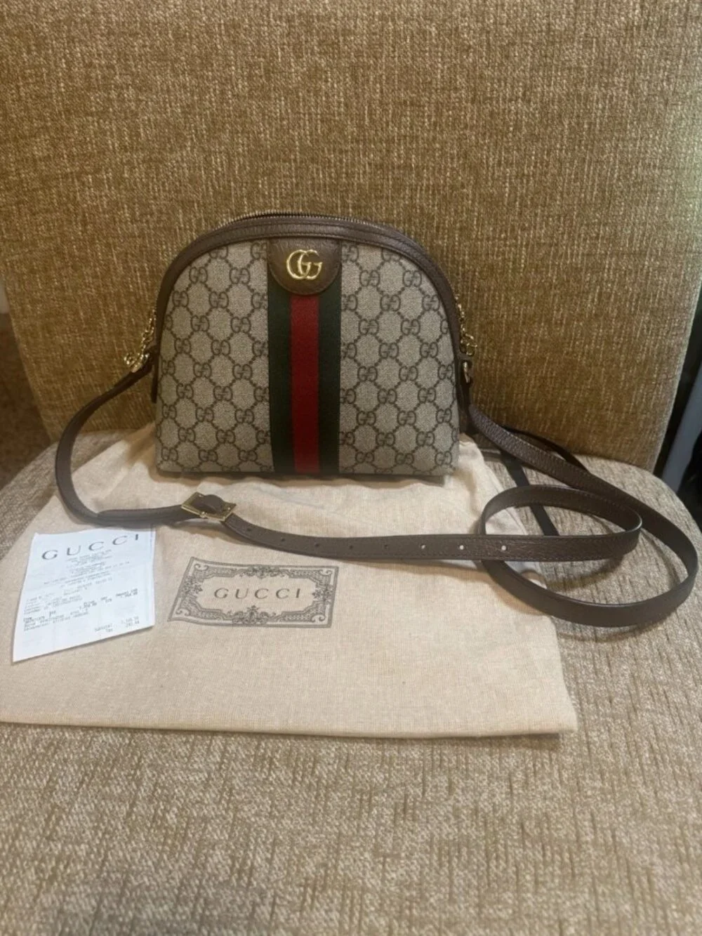 GUCCI OPHIDIA GG Small Dome Shoulder Bag